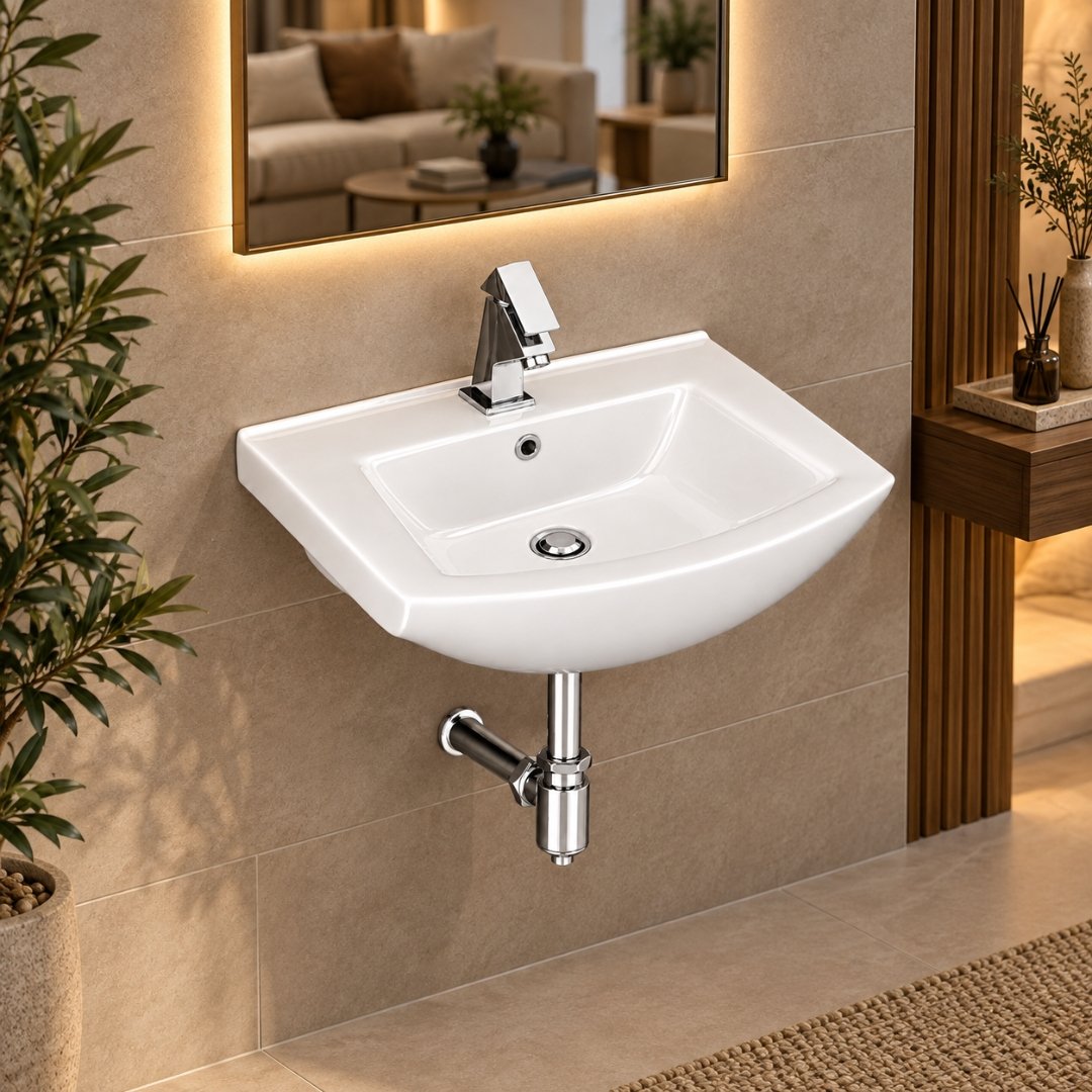 SILVER Wall Hung Basin Wash Basin - My Home Studio